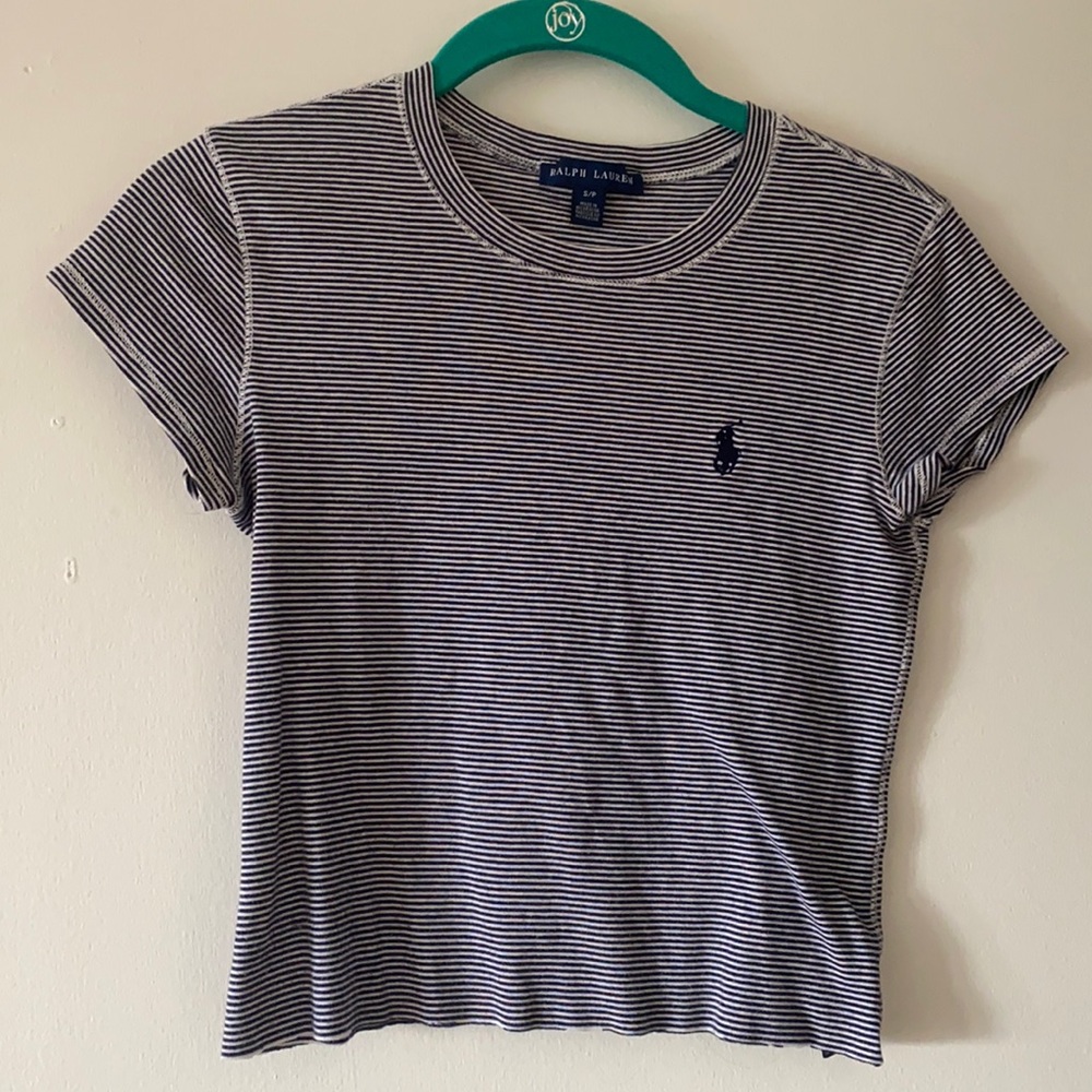 Vintage Ralph Lauren cropped striped shirt sleeves